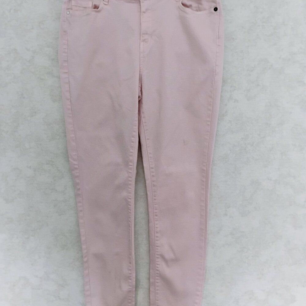 Ellen Tracy Denim Jeans Paste Pink Skinny Ankle  Size 10